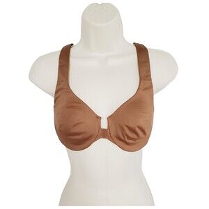 DELIMIRA Women’s Bra Size 36D Brown Full Coverage Underwire Non-Padded Racerback